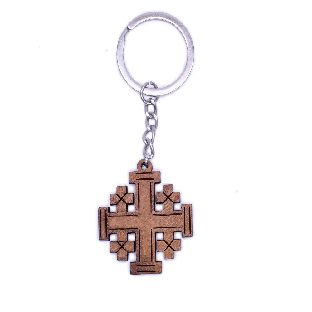 JERUSALEM木头十字架钥匙扣挂件饰品旅游纪念品礼品赠品