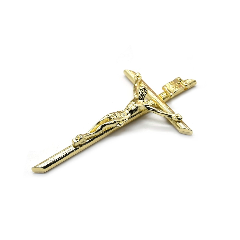 4.6*8.1cm金属金色十字架项链吊坠朋克风配饰外销工厂货品