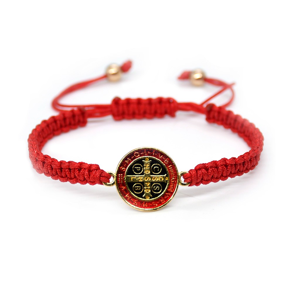 （红色）滴油ID手工中国结圣本笃手链　St. Benedict bracelet