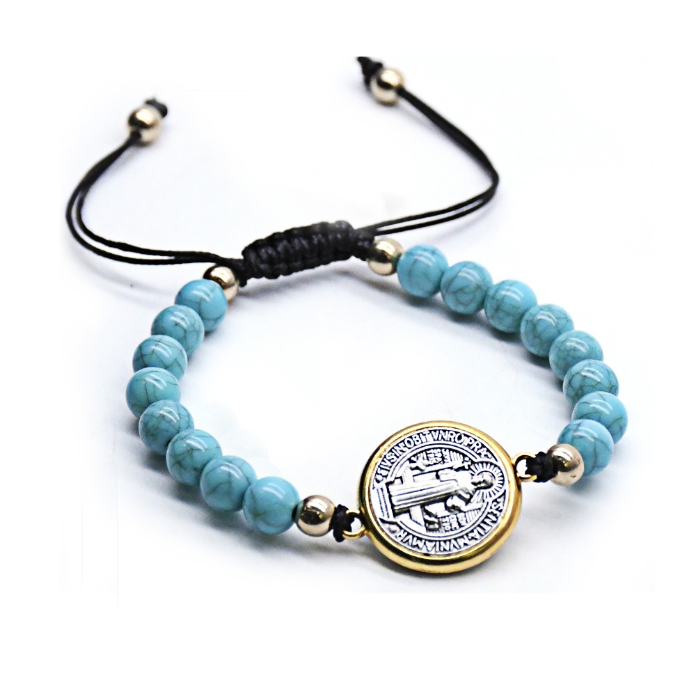 圣本笃念珠念松石串珠手链手串手环祈祷珠Rosary bracelet