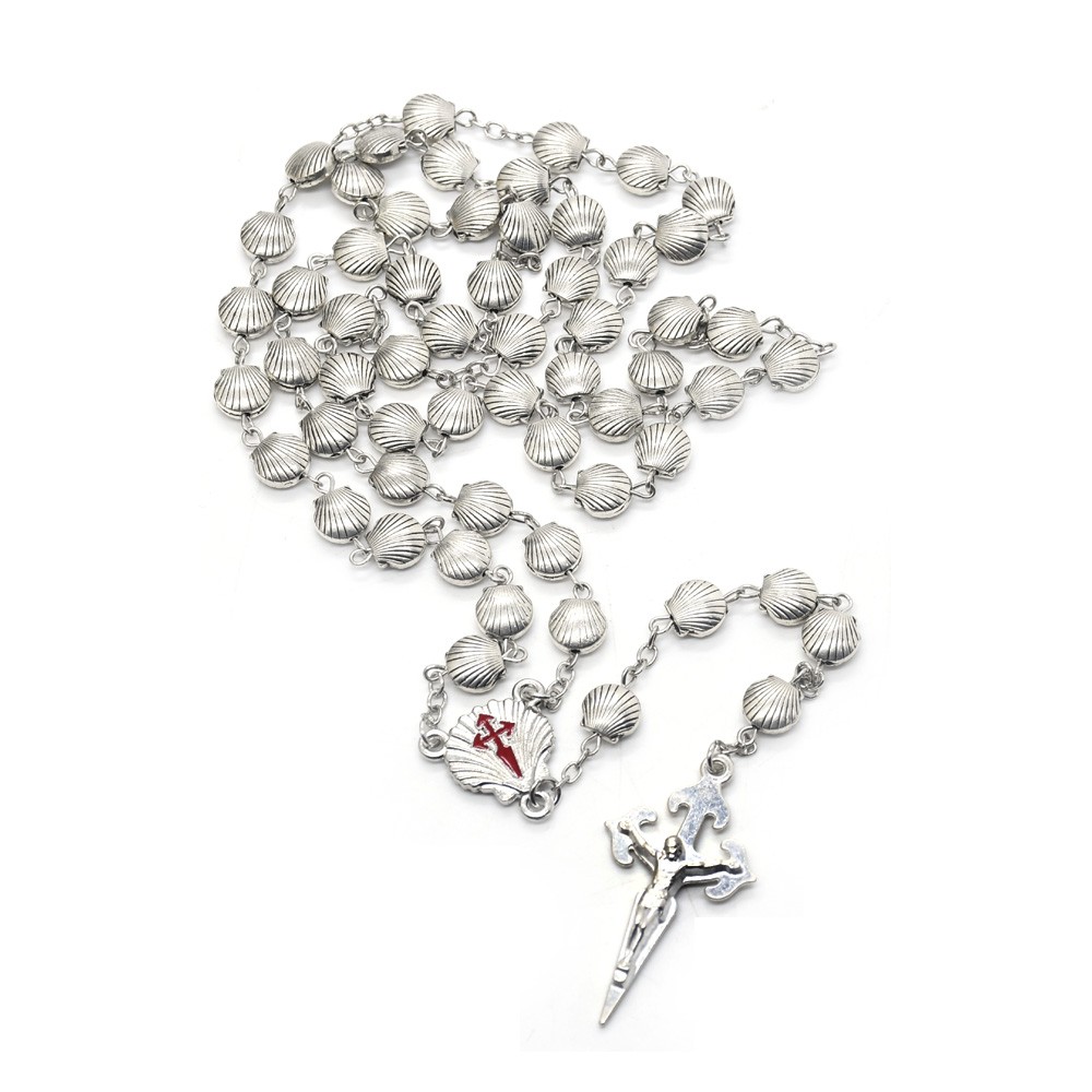 贝壳珠念珠项链十字架念珠项链Rosary跨境电商饰品批发