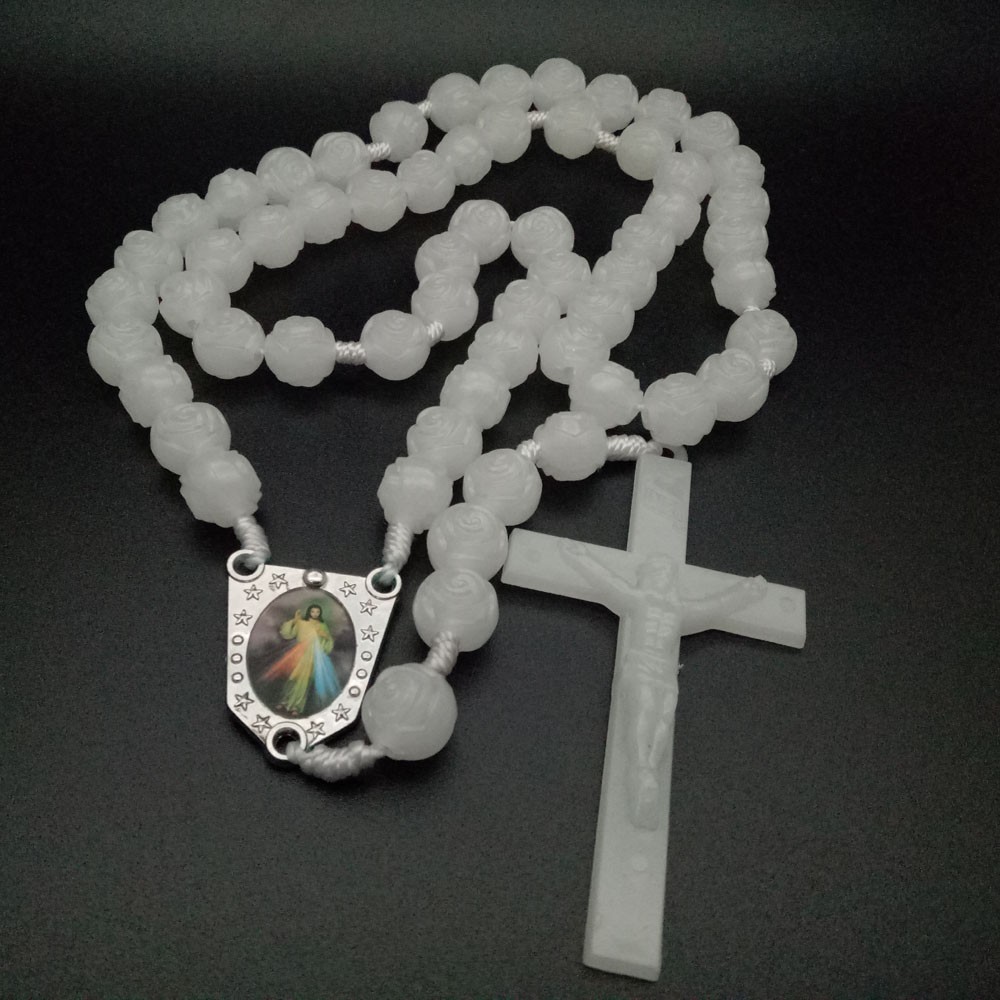 挂式墙壁装饰十字架念珠15mm发光夜光项链wall rosary 115g