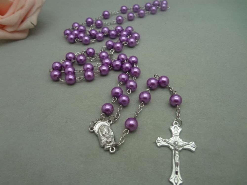 订做款500条起 珍珠念珠8MM念珠饰品批发 Rosary Beads