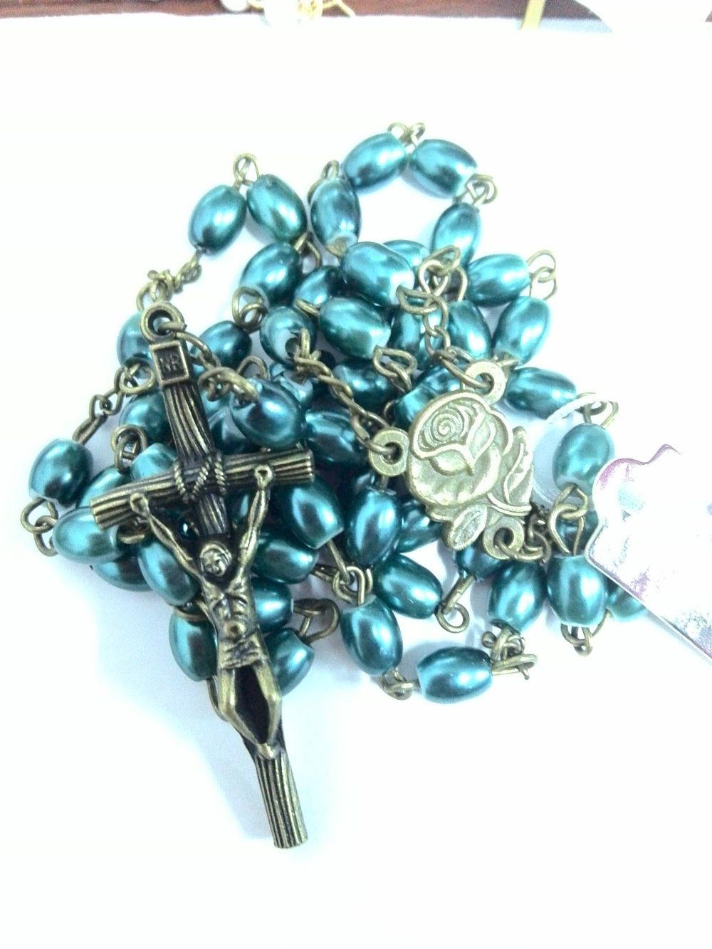 珍珠十字架项链 天主教念珠