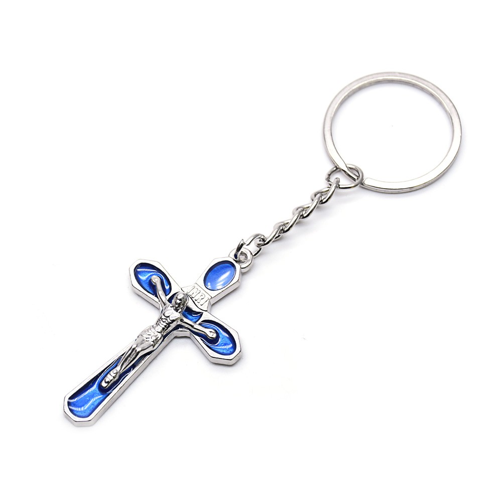 亚马逊货源 滴油INRI十字架挂件钥匙扣圈环饰品礼品赠品