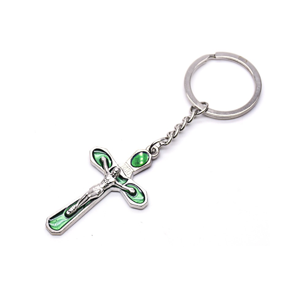 亚马逊货源 滴油INRI十字架挂件钥匙扣圈环饰品礼品赠品