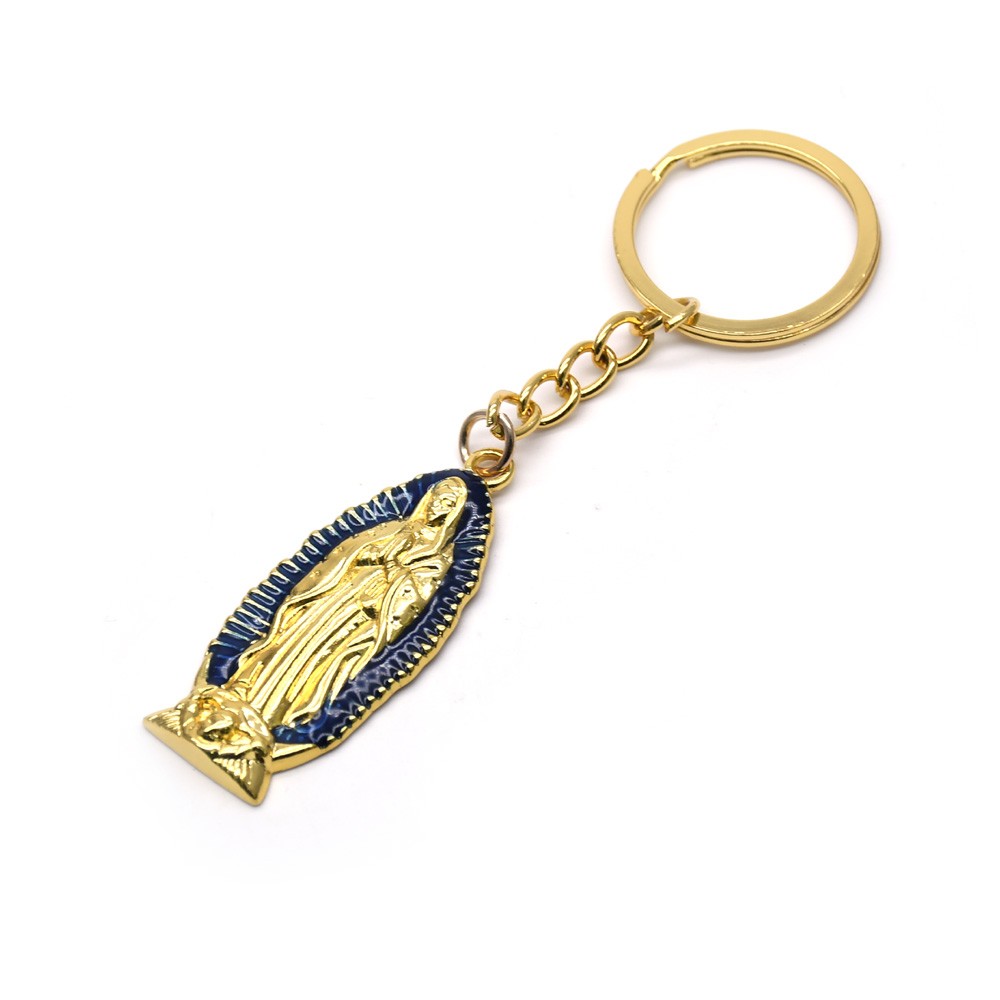 跨境专供彩色滴油瓜德卢佩圣母钥匙扣挂件圈环饰品礼品