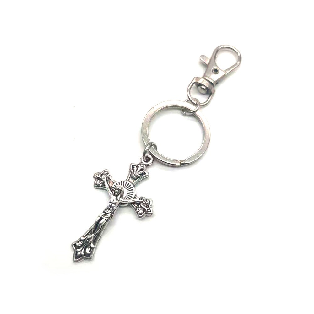 古银十字架锁匙扣挂件圈环饰品礼品赠品