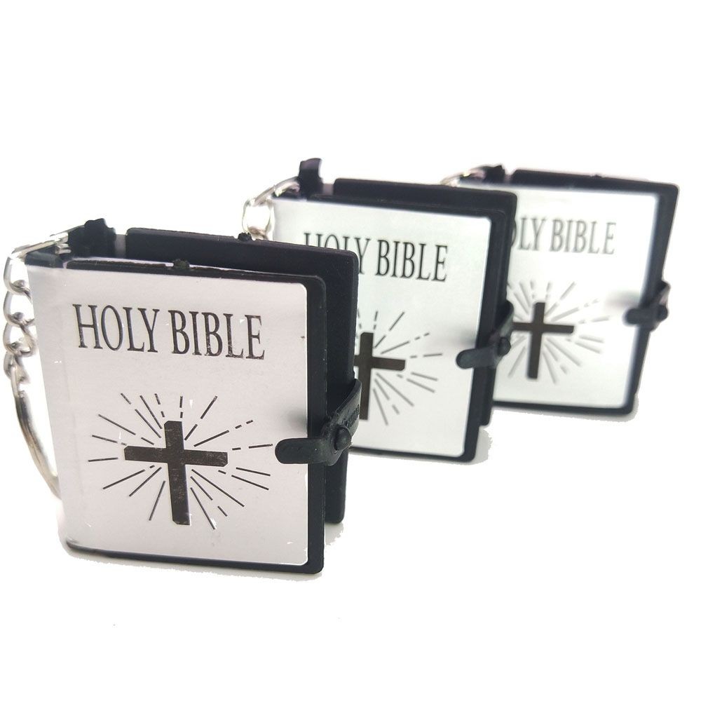 （银色）圣经小号3.4cm*4cm锁匙扣英文饰品礼品挂件赠品 锁匙扣环