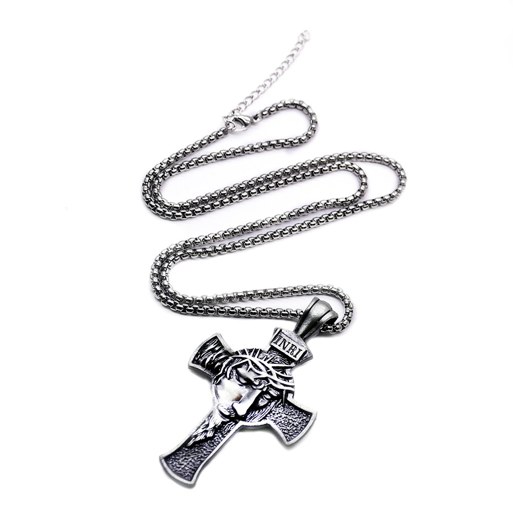欧美十字架项链圣像吊坠男女通用流行饰品批发