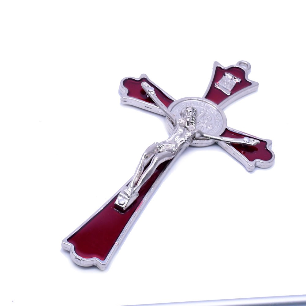 订货200个起(白K+红）9.2*19cm金属十字架挂件办公室家用摆件饰品