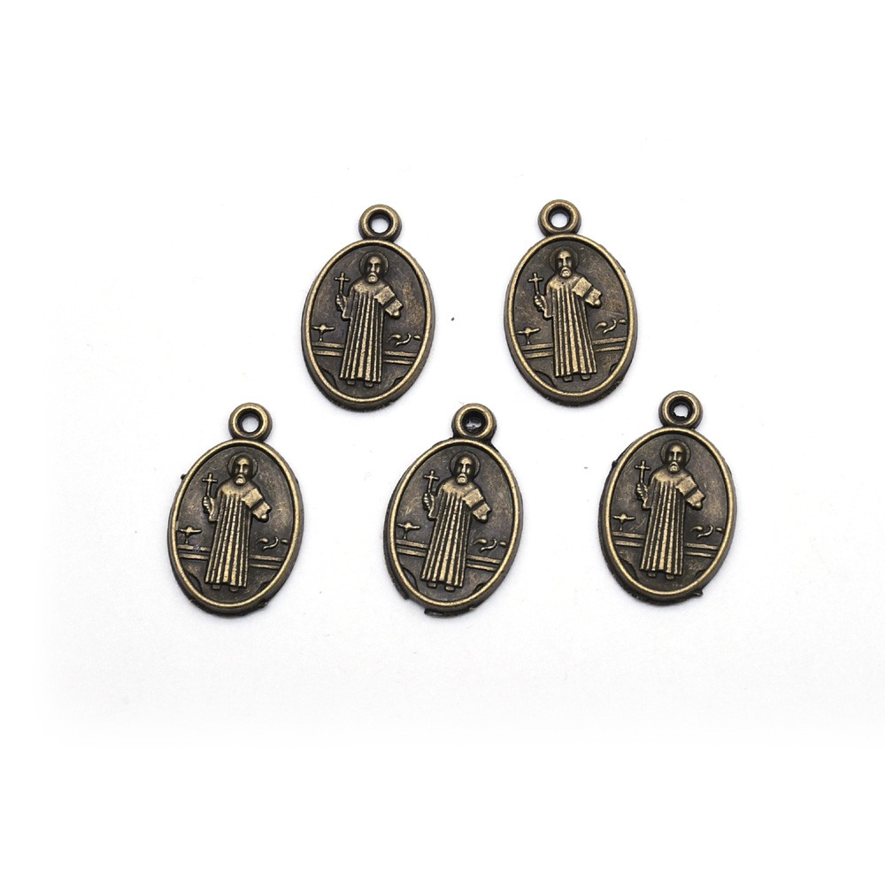 （10个每包）古青铜圣本笃吊坠挂件复古合金配件念珠DIY饰品