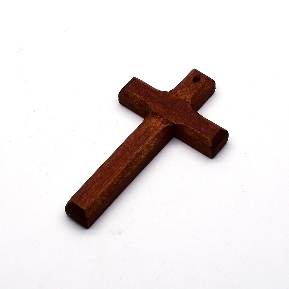5*8.6cm 饰品配件木头十字架吊坠木质木制摆件复古实木家居工艺品