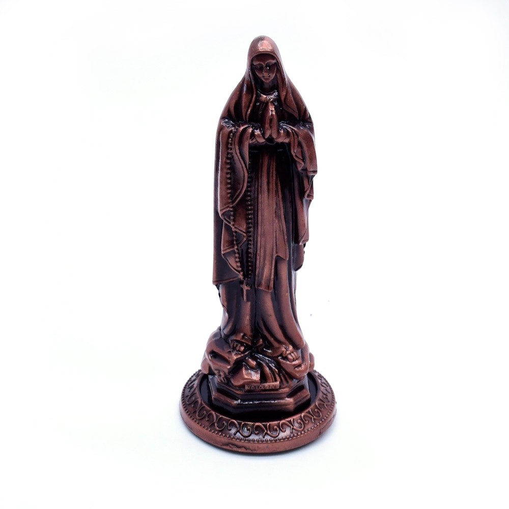 （古红铜）9.2cm金属露德圣母摆件摆台 Our-Lady-of-Lourdes 