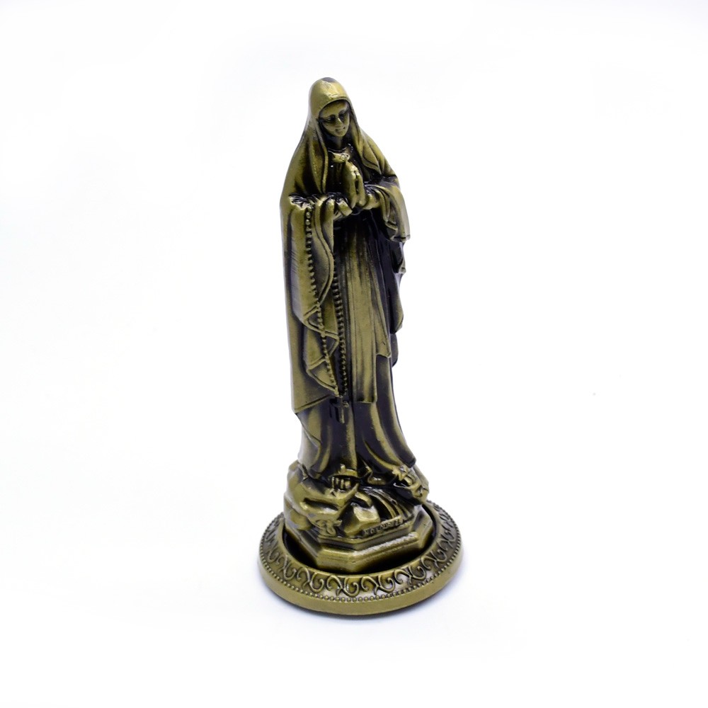 （古青铜）9.2cm金属露德圣母摆件摆台 Our-Lady-of-Lourdes 