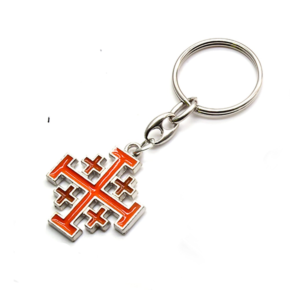 （橙色）十字架JERUSALEM 钥匙扣挂件挂饰