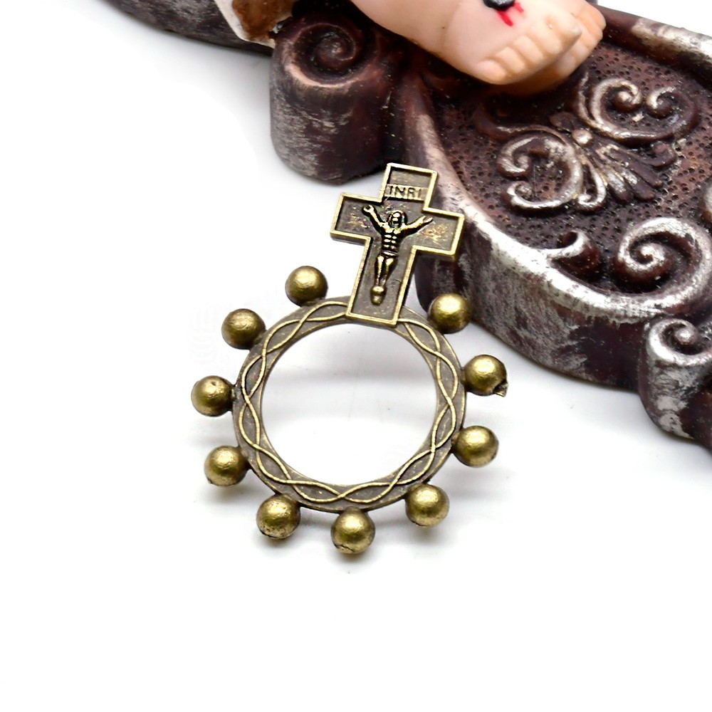 （古青铜）复古金属十字架戒指指环