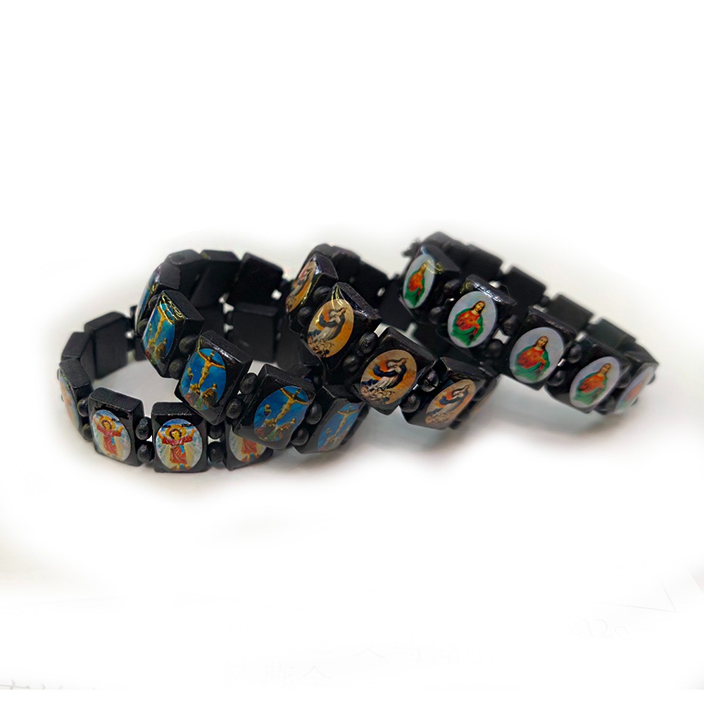 木方片贴纸滴油弹力手串 念珠手链