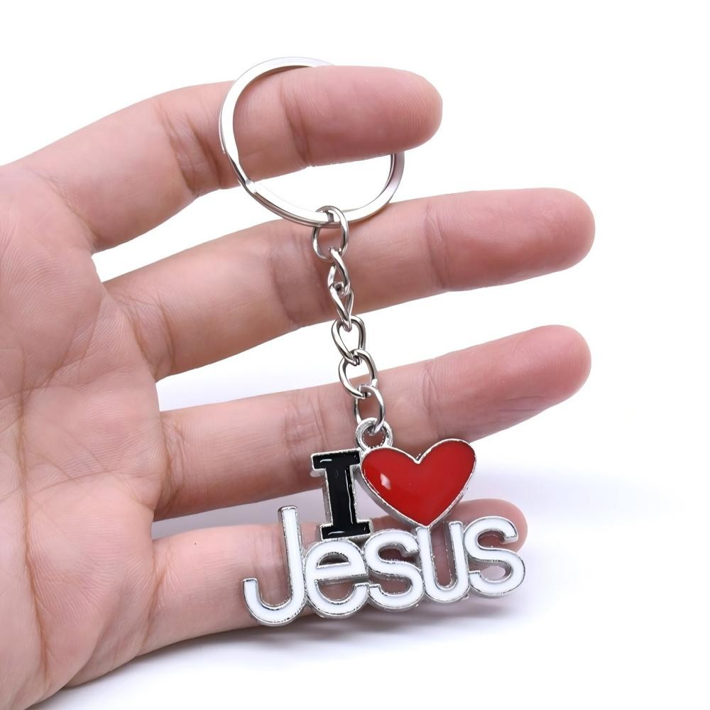 字母JESUS十字架古银锁匙扣挂件圈环饰品钥匙扣